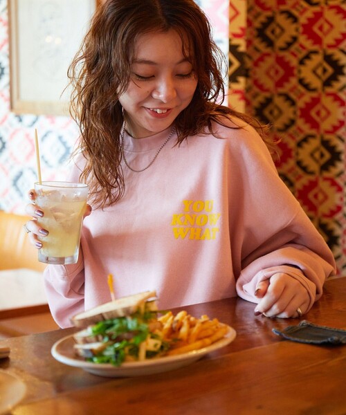 トレーナー スウェット 限定展開 YOU KNOW WHAT×FREAK'S STORE 別注 ビッグシルエット フロッキープリント クルーネックスウ | FREAK'S STORE | 21