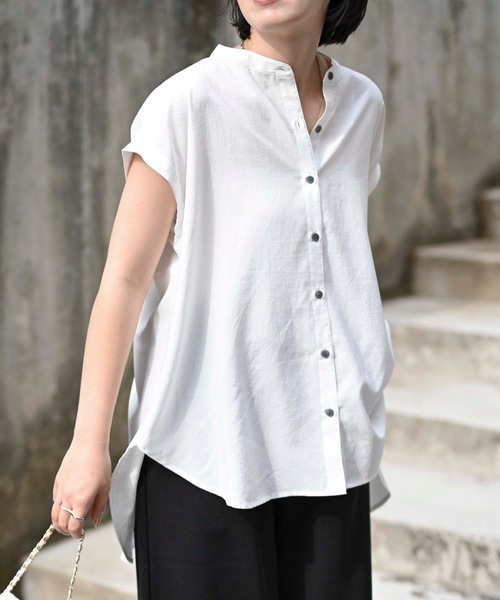ブラウス シャツ HALF SLEEVE SIMPLE SHIRT レディース シャツ ブラウス 半袖 シャツブラウス レディース 40代 夏 綿麻