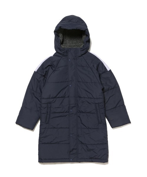 TIGORAフード付きダウンベンチコート ネイビー TIGORA（ティゴラ） ダウン アウター TIGORA iHEAT パデッドベンチ