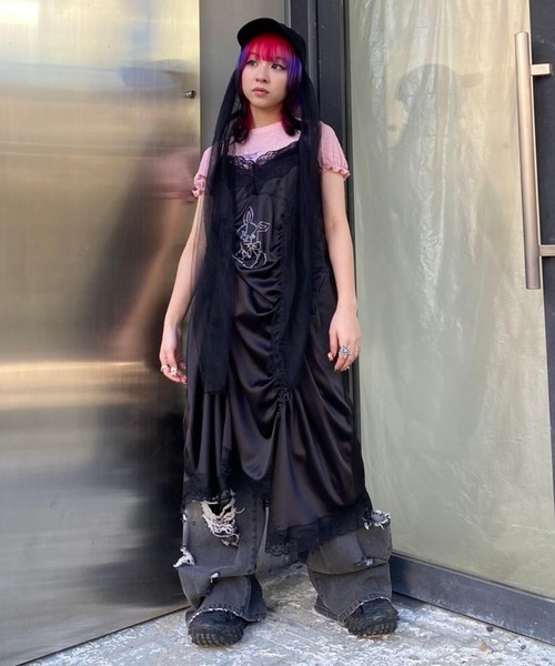 ワンピース S rhinestone dress THEREDTHREAD / ザレッドスレッド】S rhinestone dress