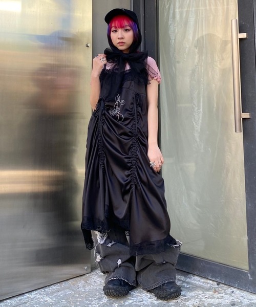 Candy Stripper 黒　ワンピース　ドレス Candy Stripper ワンピース BUSTIER TIERED ドレス : ZOZOTOWN