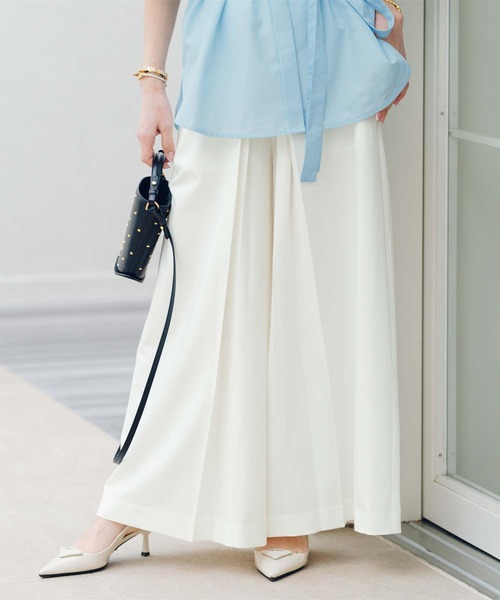 ur's（ユアーズ） パンツ フロントタックハイウエストワイドパンツ