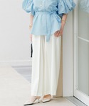 ワイドパンツ パンツ フロントタックハイウエス...の詳細画像3