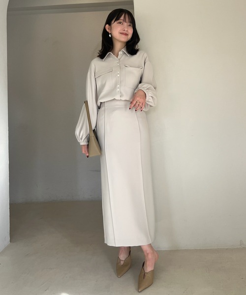 anuans（アニュアンス） ブラウス シャツ ダブルサテンボリューム