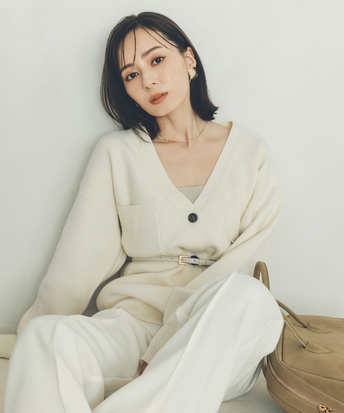 アニュアンス　Vネックフォルムカーディガン Vネックフォルムカーディガン