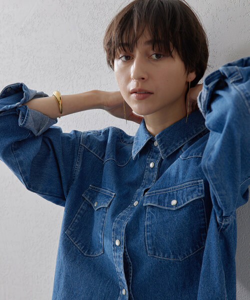 THE PAUSE ブラウス シャツ 「THE PAUSE」ウエスタンデニムシャツ
