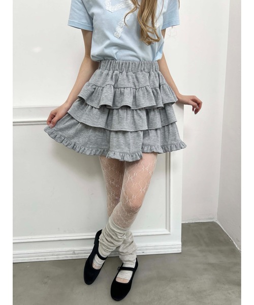 palesop ♡ スウェット フリル ミニスカート Sweat Frill Mini Skirt/スウェットフリルミニスカート