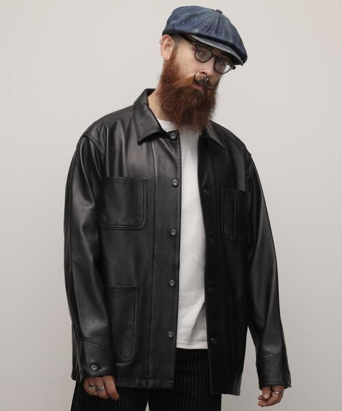 革ジャン ライダース Schott/ショット/LAMB LEATHER COVERALL JACKET/ラムレザー カバーオール ジャケットの画像