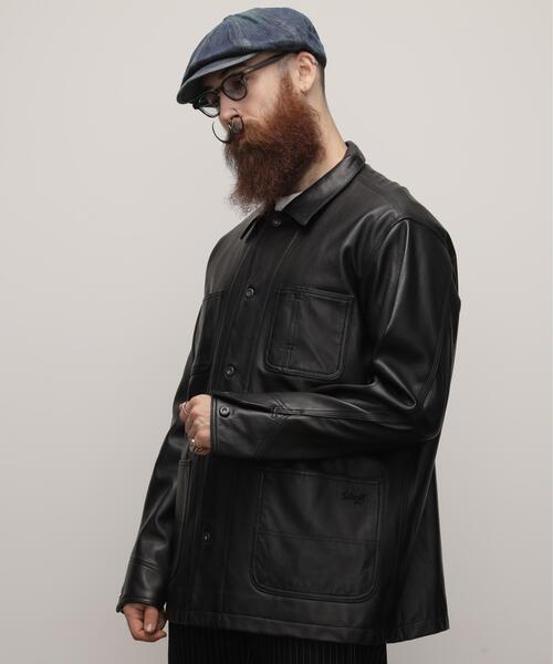 革ジャン ライダース Schott/ショット/LAMB LEATHER COVERALL JACKET/ラムレザー カバーオール ジャケットの画像
