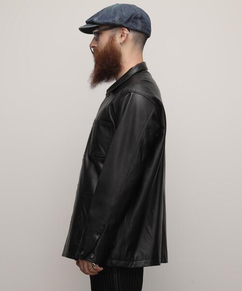 革ジャン ライダース Schott/ショット/LAMB LEATHER COVERALL JACKET/ラムレザー カバーオール ジャケットの画像