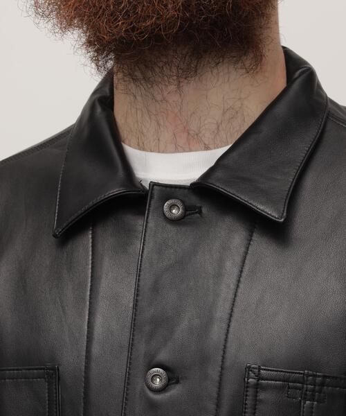 革ジャン ライダース Schott/ショット/LAMB LEATHER COVERALL JACKET/ラムレザー カバーオール ジャケットの画像