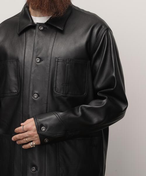 革ジャン ライダース Schott/ショット/LAMB LEATHER COVERALL JACKET/ラムレザー カバーオール ジャケットの画像