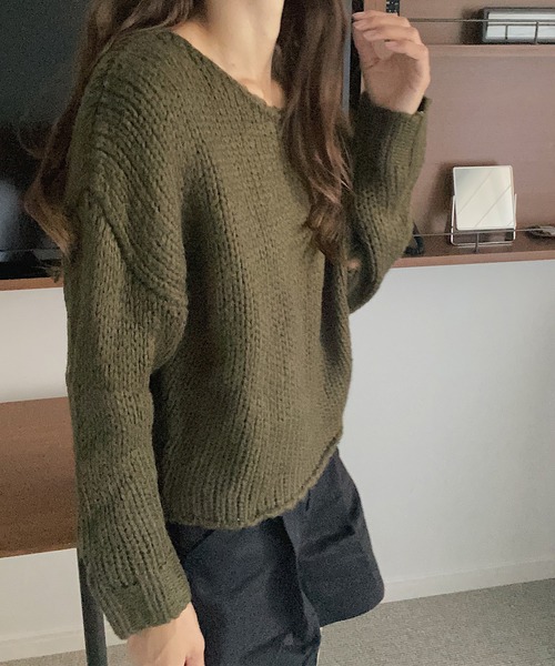 「LAUIR」 長袖ニット FREE ブラック レディース_画像5