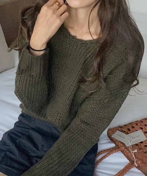 「LAUIR」 長袖ニット FREE ブラック レディース_画像6