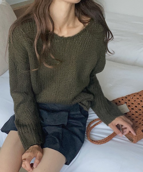 「LAUIR」 長袖ニット FREE ブラック レディース_画像7