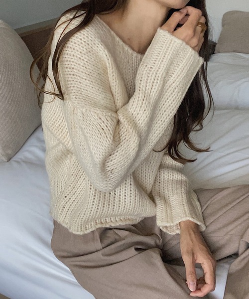 「LAUIR」 長袖ニット FREE ブラック レディース_画像8