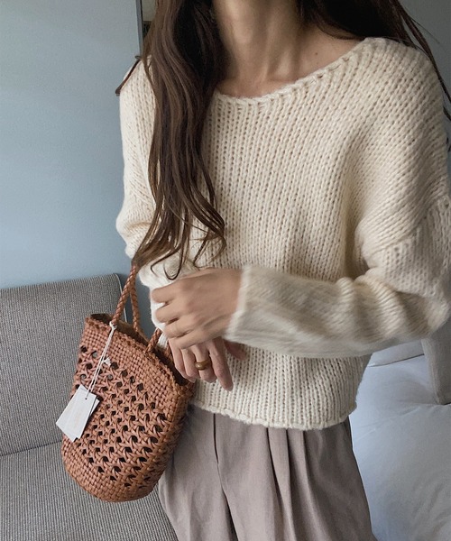 「LAUIR」 長袖ニット FREE ブラック レディース_画像9