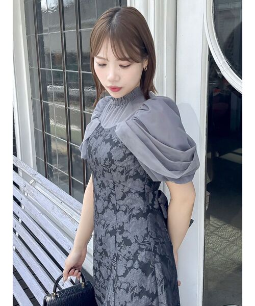 【新品タグ付】完売 dazzlin シアーベールジャガードワンピース ネイビーM dazzlin ドレス シアーベールジャガードワンピース : ZOZOTOWN