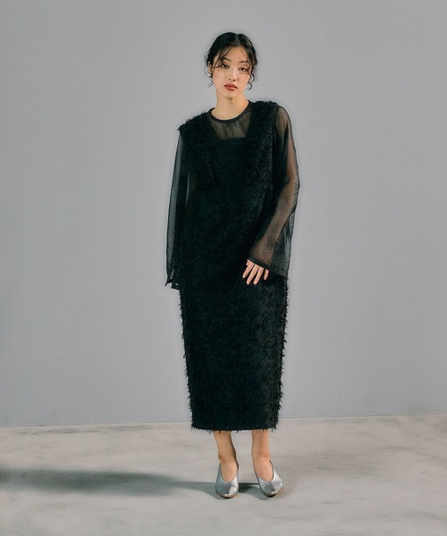⭐︎まるこ LEPSIM ジャガードインナー付きワンピース LEPSIM ドレス 「結婚式/オケージョン」ジャガードインナー付き