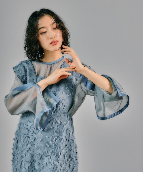 ⭐︎まるこ　LEPSIM ジャガードインナー付きワンピース LEPSIM ドレス 「結婚式／オケージョン」ジャガードインナー付き