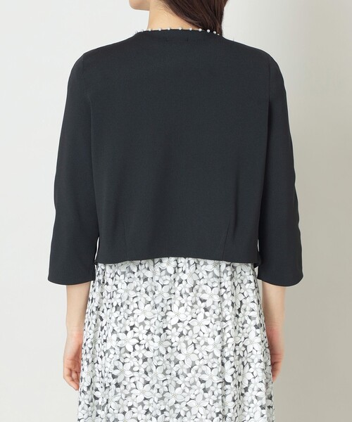 美品 大きいサイズ トゥービーシック レース パール カーディガン TO BE CHIC（トゥー ビー シック） カーディガン パールニット