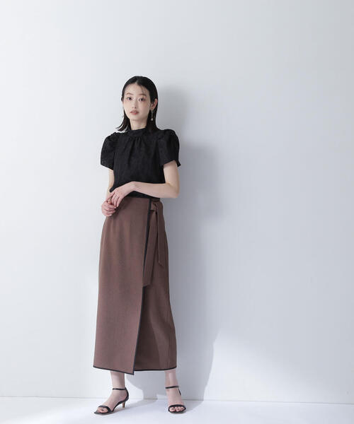 優れた品質 NATURAL BEAUTY BASIC スカート バイカラーラップナロースカート スカート