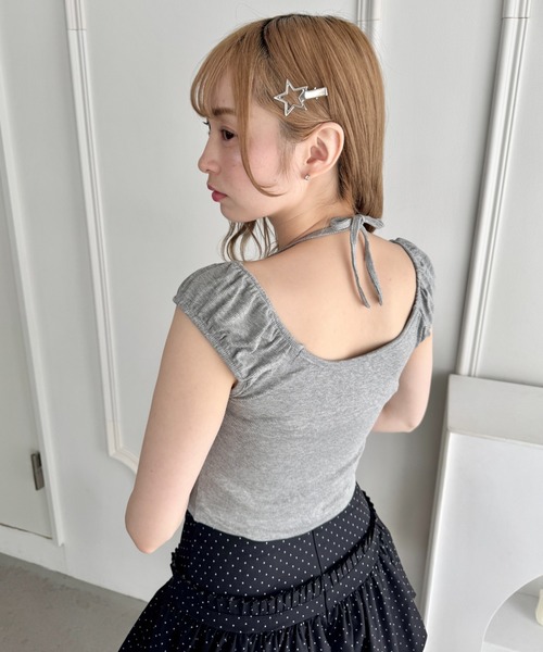 Loueme tシャツ レースアップドッキングトップス レディース