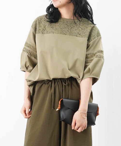 tシャツ LC/LLL レースライン袖TOPS レディース LADY LUCK LUCA tシャツ LC/LLL レースライン袖TOPS レディース