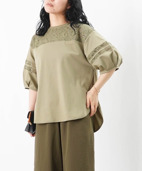 tシャツ LC/LLL レースライン袖TOPS レディース LADY LUCK LUCA tシャツ LC/LLL レースライン袖TOPS レディース