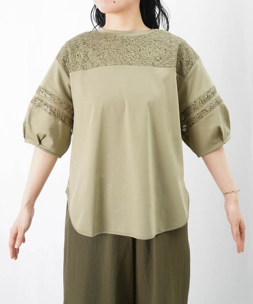 LADY LUCK LUCA tシャツ LC/LLL レースライン袖TOPS レディース