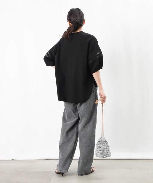 tシャツ LC/LLL レースライン袖TOPS レディース LADY LUCK LUCA tシャツ LC/LLL レースライン袖TOPS レディース