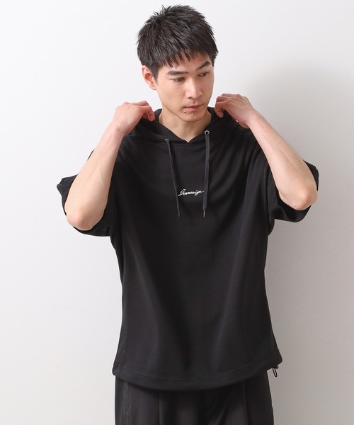 THE SHOP TK パーカー ポンチ半袖パーカー 「洗濯機OK」 メンズ