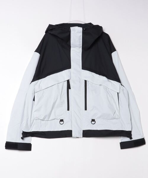 BEAMS（ビームス） ナイロンブルゾン L ホワイト×ブラック メンズ