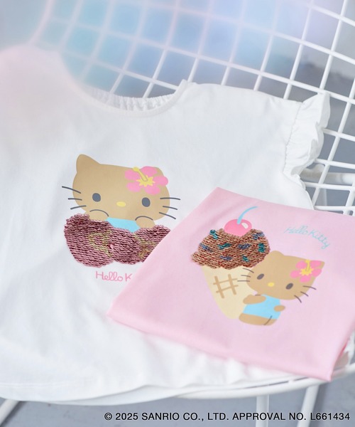 ロペピクニック 日焼けハローキティ コラボTシャツ ピンク フリーサイズ ROPE' PICNIC tシャツ 「ROPE' PICNIC×ハローキティコラボ