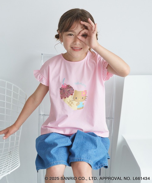ロペピクニック 日焼けハローキティ コラボTシャツ ピンク フリーサイズ ROPE' PICNIC tシャツ 「ROPE' PICNIC×ハローキティコラボ