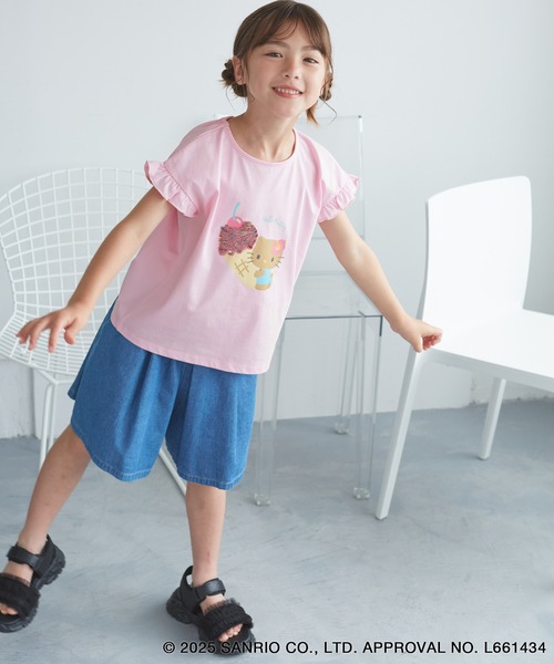 ロペピクニック 日焼けハローキティ コラボTシャツ ピンク フリーサイズ ROPE' PICNIC×ハローキティコラボ】日焼けハローキティ