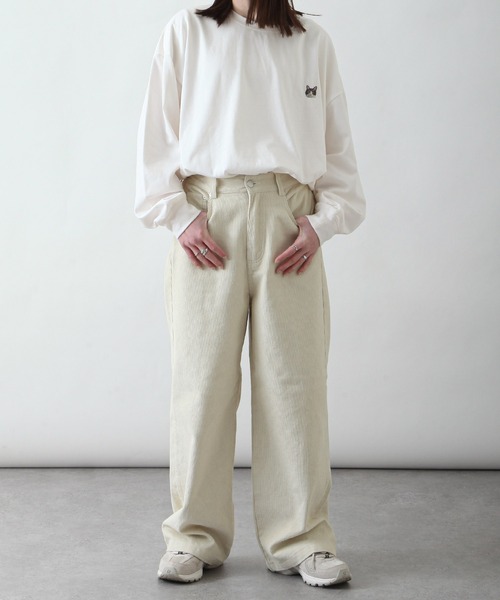 「ZIP FIVE」 長袖カットソー MEDIUM ホワイト レディース