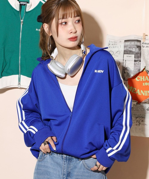 ジャケット・アウター NERDY Women's Denim Hoodie Track Top NERDY ジャージ ニューヨークトラックトップ レディース : ZOZOTOWN