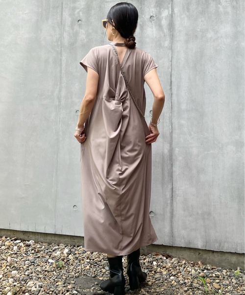 「ECRIRE」 ノースリーブワンピース S グレー レディース_画像7