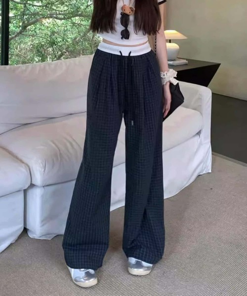 MAISON DE THERESE（メゾン ド テレーズ） パンツ ウエスト紐チェック