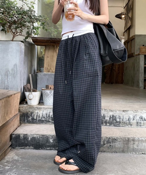 MAISON DE THERESE（メゾン ド テレーズ） パンツ ウエスト紐チェック