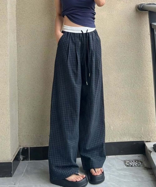 MAISON DE THERESE（メゾン ド テレーズ） パンツ ウエスト紐チェック