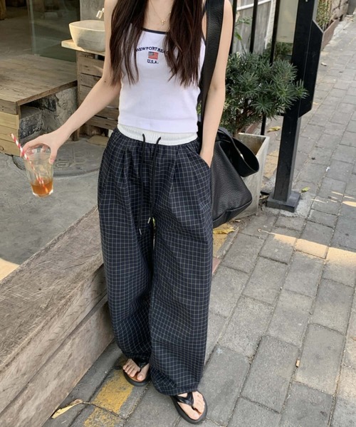 MAISON DE THERESE（メゾン ド テレーズ） パンツ ウエスト紐チェック