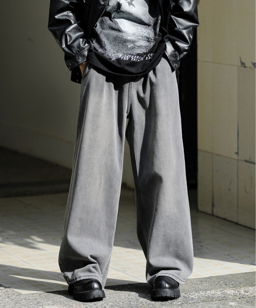 「neos」 加工デニムパンツ MEDIUM ブラック メンズ