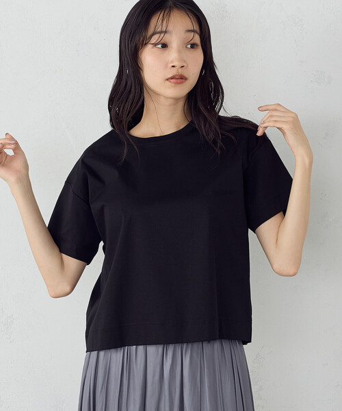 [COMME CA ISM] короткий рукав футболка MEDIUM черный женский 