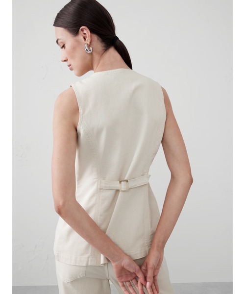 「BANANA REPUBLIC FACTORY STORE」 ベスト 2 ライトインディゴブルー レディース