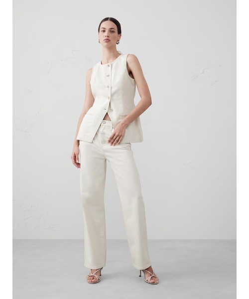 「BANANA REPUBLIC FACTORY STORE」 ベスト 2 ライトインディゴブルー レディース