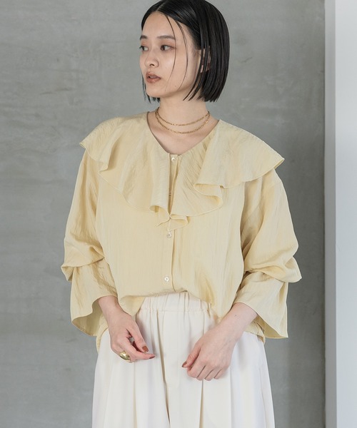 ♡Apuweiserラッフル袖ブラウス♡ Apuweiser-riche（アプワイザーリッシェ）の「ラッフルシアーブラウス