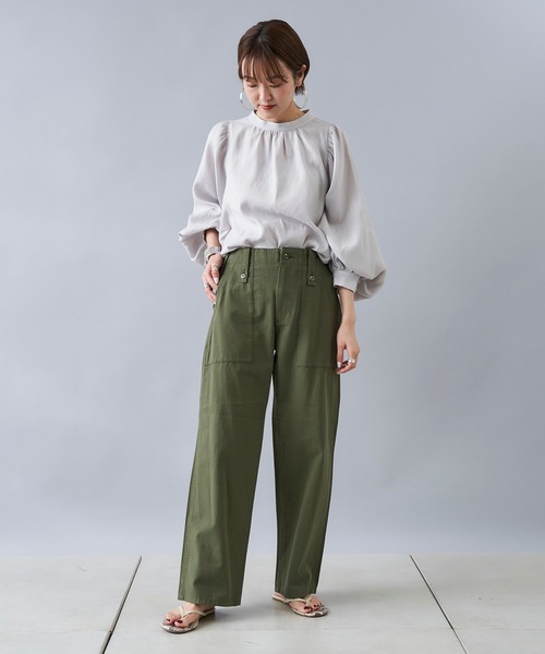 「DouDou」 長袖ブラウス FREE グレー レディース_画像8