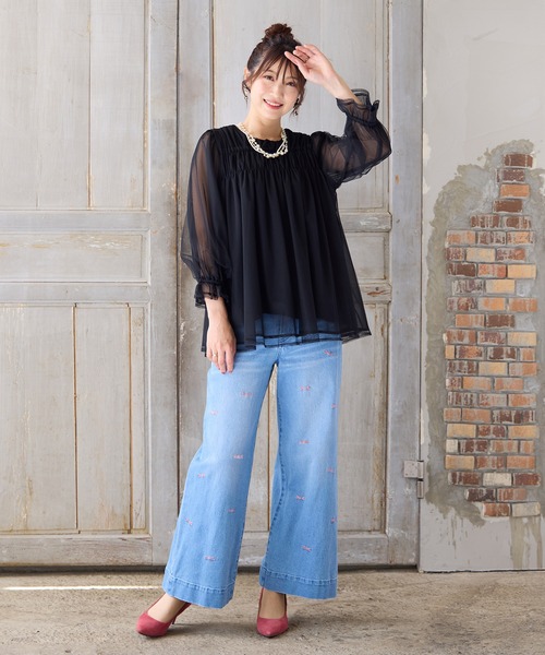 Rose Tiara（ローズティアラ） tシャツ 「手洗いOK」チュール重ね